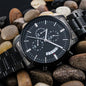 Customizable Engraved Black Chronograph Watch, Perfect for Father's Day
