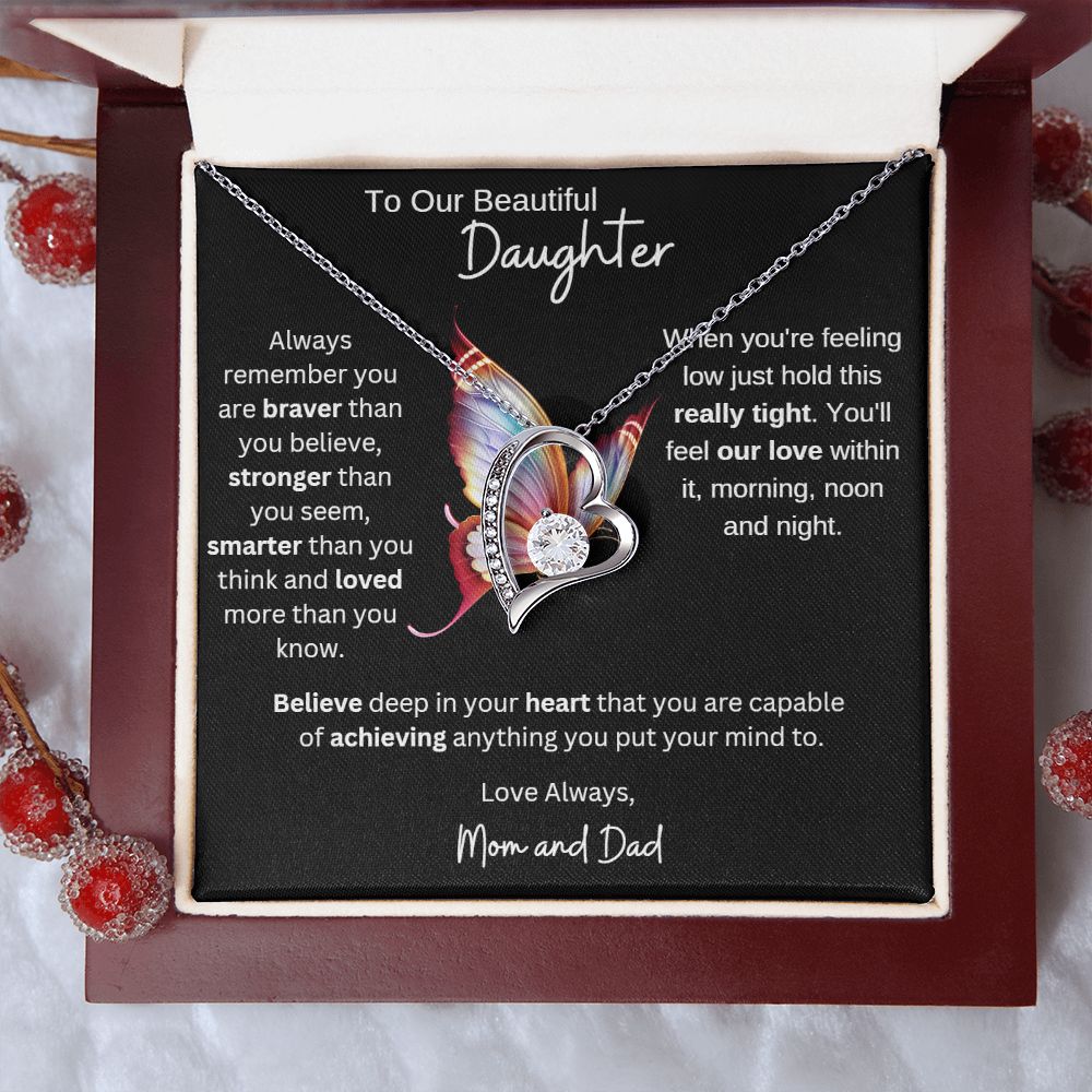 Daughter Necklace for Daughter Jewelry Gift Christmas Birthday Gift Forever Love