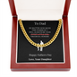To Dad from Daughter Cuban Link Chain