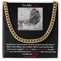 To Dad from Son-Cuban Link Chain in Gold and Stainless Steel