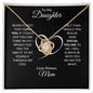 To My Daughter Love Knot Necklace, Mother to Daughter Birthday Gift, Christmas Gift, Sentimental Gift