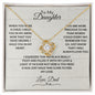 To My Daughter Love Knot Necklace, Father Daughter, Father to Daughter Birthday Gift, Christmas Gift to Daughter from Dad