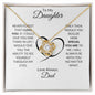 To My Daughter Love Knot Necklace, Father Daughter Necklace, Father to Daughter Birthday Gift Christmas Gift