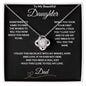 To My Daughter Love Knot Necklace, Father Daughter Necklace, Father to Daughter Birthday Gift, Gifts to Daughter from Dad Christmas Gifts