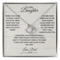 To My Daughter Love Knot Necklace, Father Daughter, Father to Daughter Birthday Gift, Christmas Gift to Daughter from Dad