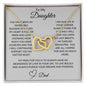 To My Daughter (From Dad) Interlocking Hearts Necklace, Father to Daughter Gift, Birthday Gift To Daughter From Dad, Christmas Gift, Sentimental Gift