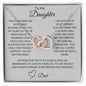 To My Daughter (From Dad) Interlocking Hearts Necklace, Father to Daughter Gift, Birthday Gift To Daughter From Dad, Christmas Gift, Sentimental Gift