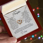To My Daughter (From Dad) Interlocking Hearts Necklace, Father to Daughter Gift, Birthday Gift To Daughter From Dad, Christmas Gift, Sentimental Gift