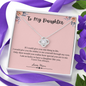 To My Daughter Love Knot Necklace