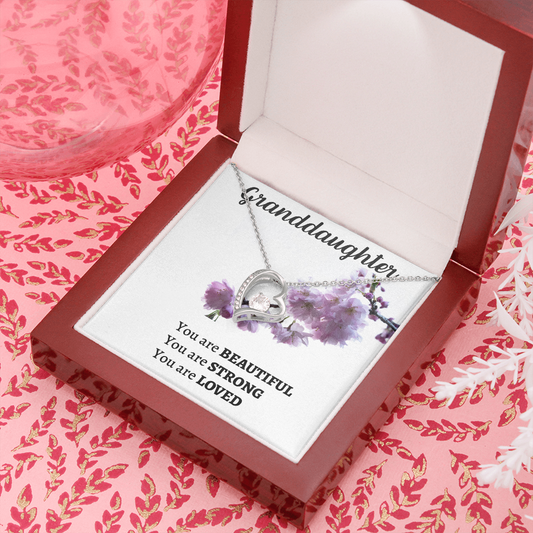 Granddaughter Beautiful Strong Loved Forever Love Necklace, Birthday, Special Occasion, Just Because