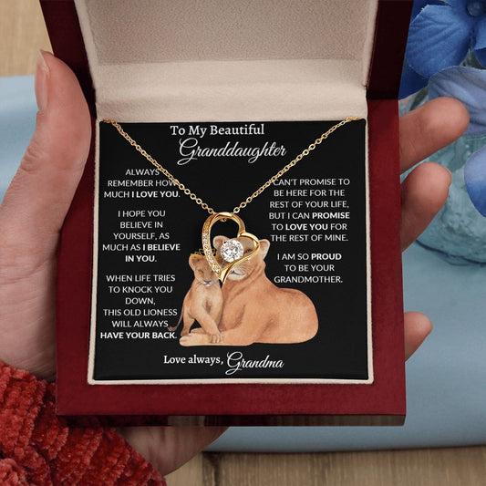 Forever Love Necklace for My Beautiful Granddaughter Necklace, Granddaughter Gift from Grandma, Gift from Grandpa, Granddaughter Birthday, Graduation, Christmas Gifts