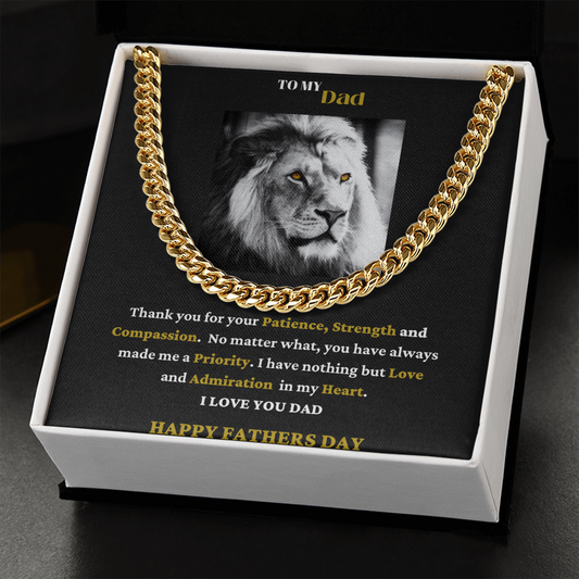 To My Dad Happy Father's Day Cuban Link Chain