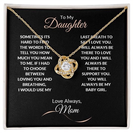 Love Knot necklace to daughter gift from mom, daughter birthday gift, daughter necklace, daughter gift