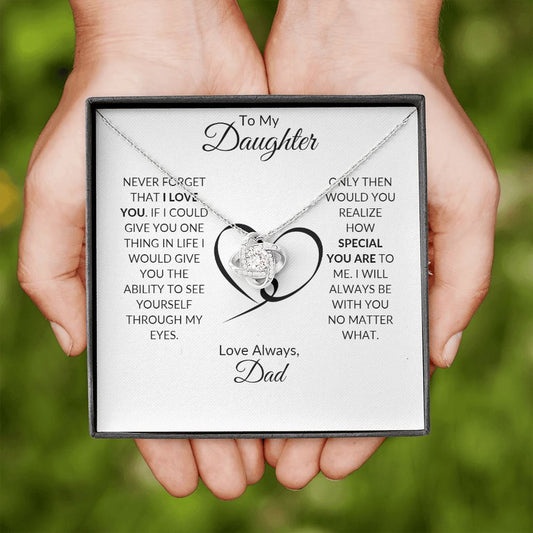 To My Daughter Love Knot Necklace, Father Daughter Necklace, Father to Daughter Birthday Gift Christmas Gift