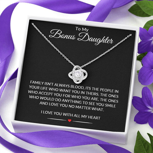 Love Knot necklace for Step Daughter Gift for Step Daughter Bonus Daughter Gift Necklace Blended Family Stepdaughter Gift Christmas Gift Sentimental Gift