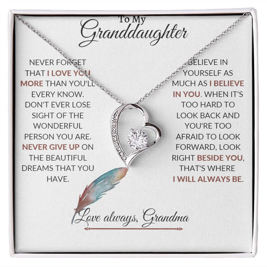 Forever Love Necklace for Granddaughter Necklace for Granddaughter Gift Christmas Birthday Gift Sentimental Gift