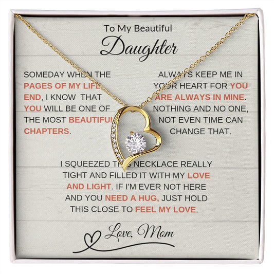 Forever Love necklace Gift For Daughter From Mom, Daughter Mother Necklace, Christmas, Birthday, Special Occasion