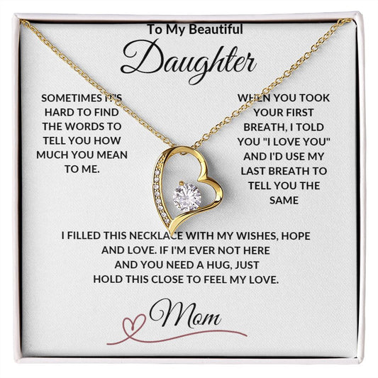Forever Love Necklace Daughter Gift from Mom to Daughter Necklace for Daughter Gift for Daughter from Mom daughter Christmas Gift birthday gift